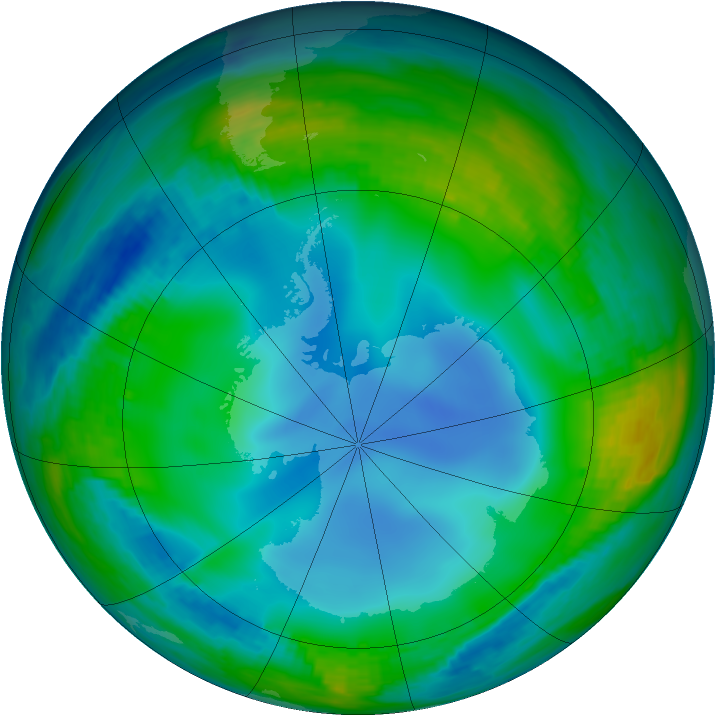 Antarctic ozone map for 11 June 1987
